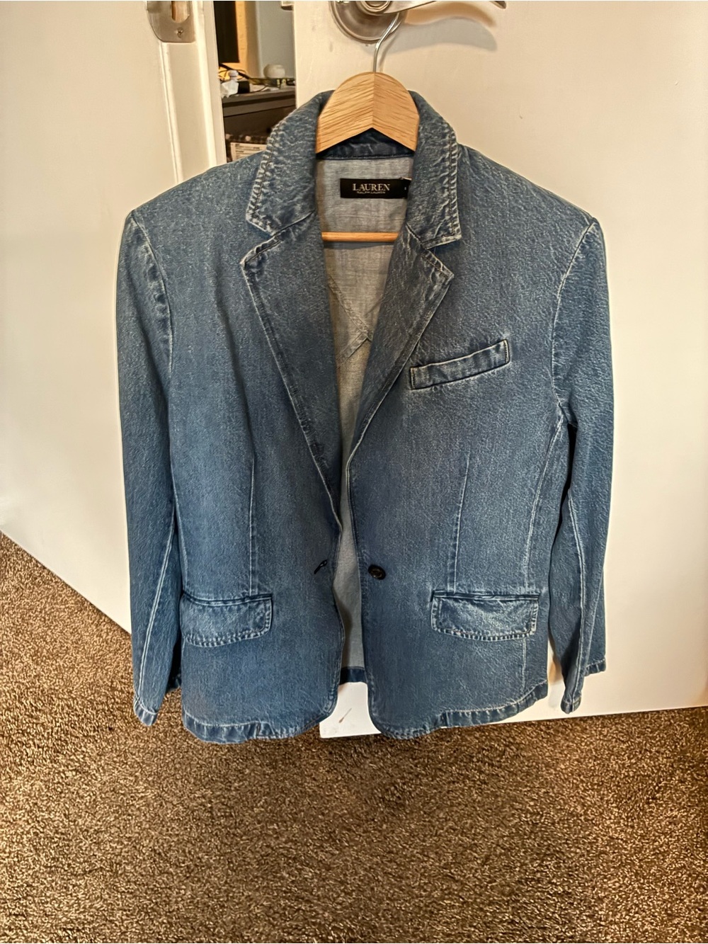 Ralph Lauren Washed Blue Denim Blazer